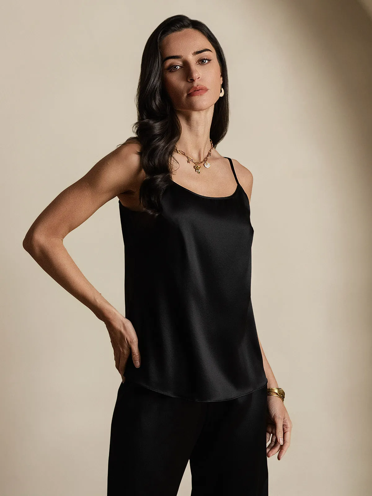 19Momme Silk Relaxed Spaghetti Strap Camisole Top