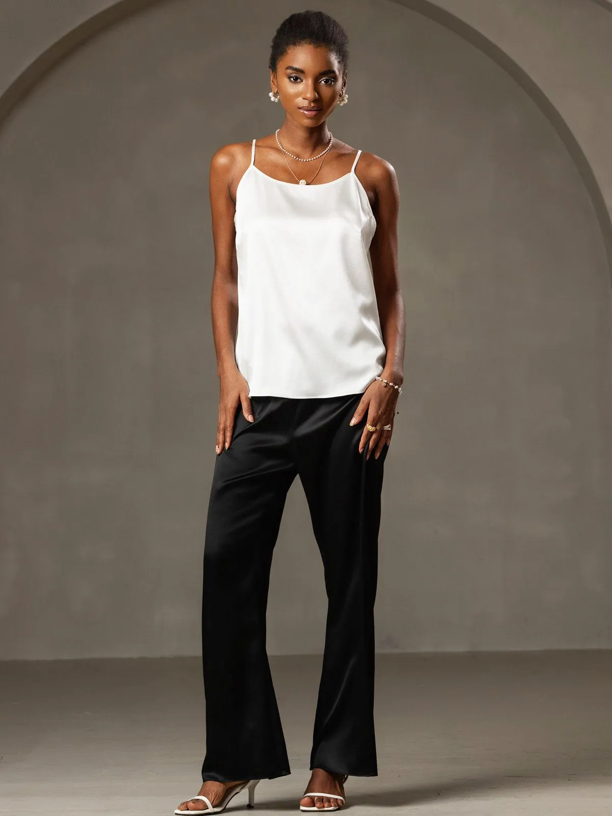 19Momme Silk Relaxed Spaghetti Strap Camisole Top