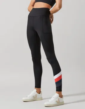BROOKLYN Legging - Black with Red & White