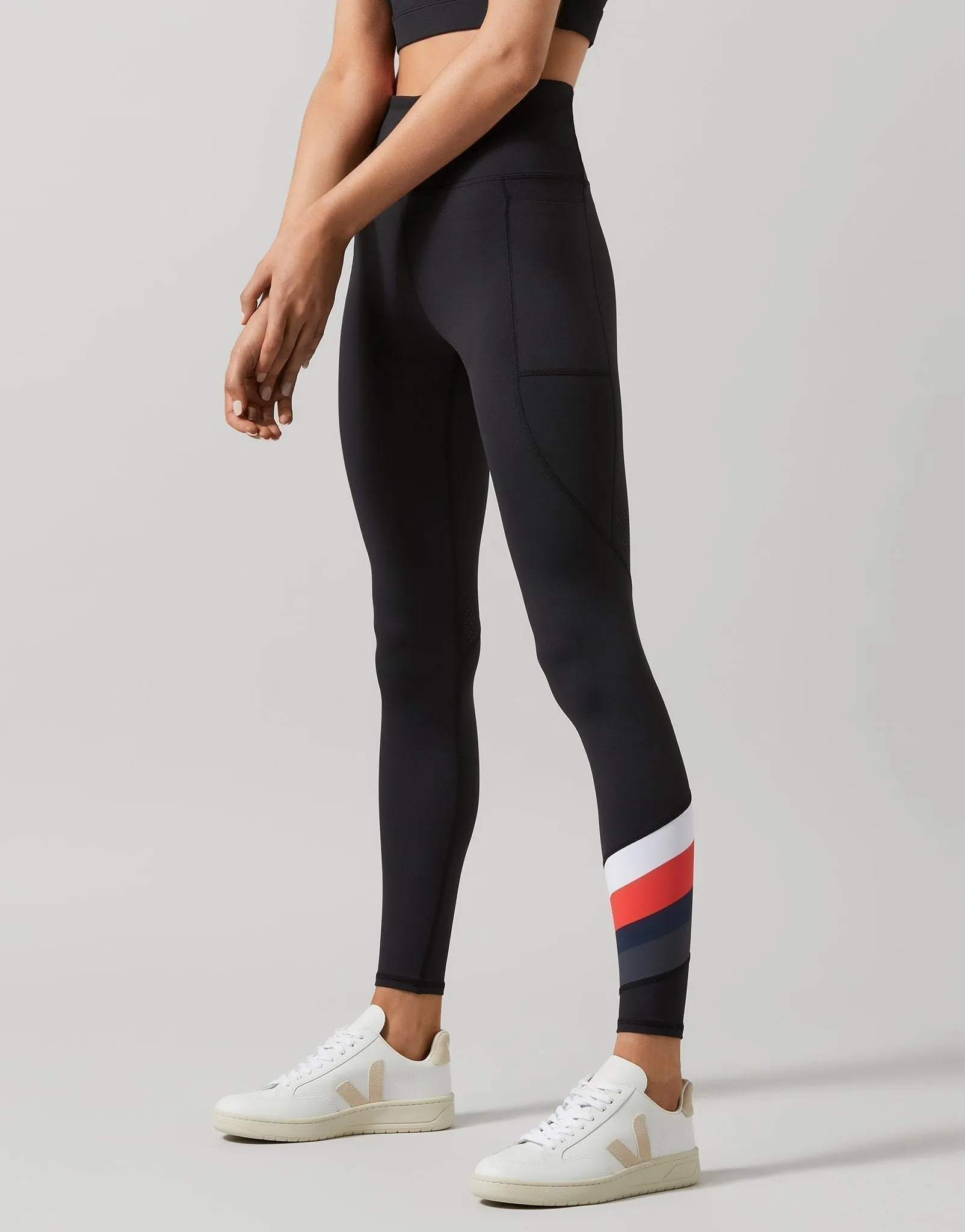 BROOKLYN Legging - Black with Red & White