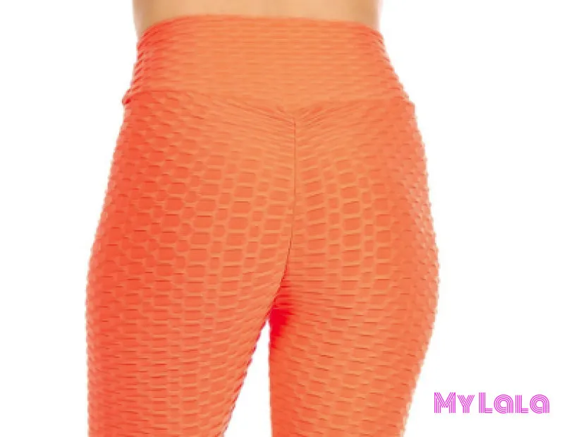 CAPRI- Honeycomb Textured Booty Lift (Neon Orange)