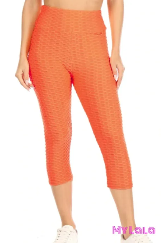 CAPRI- Honeycomb Textured Booty Lift (Neon Orange)