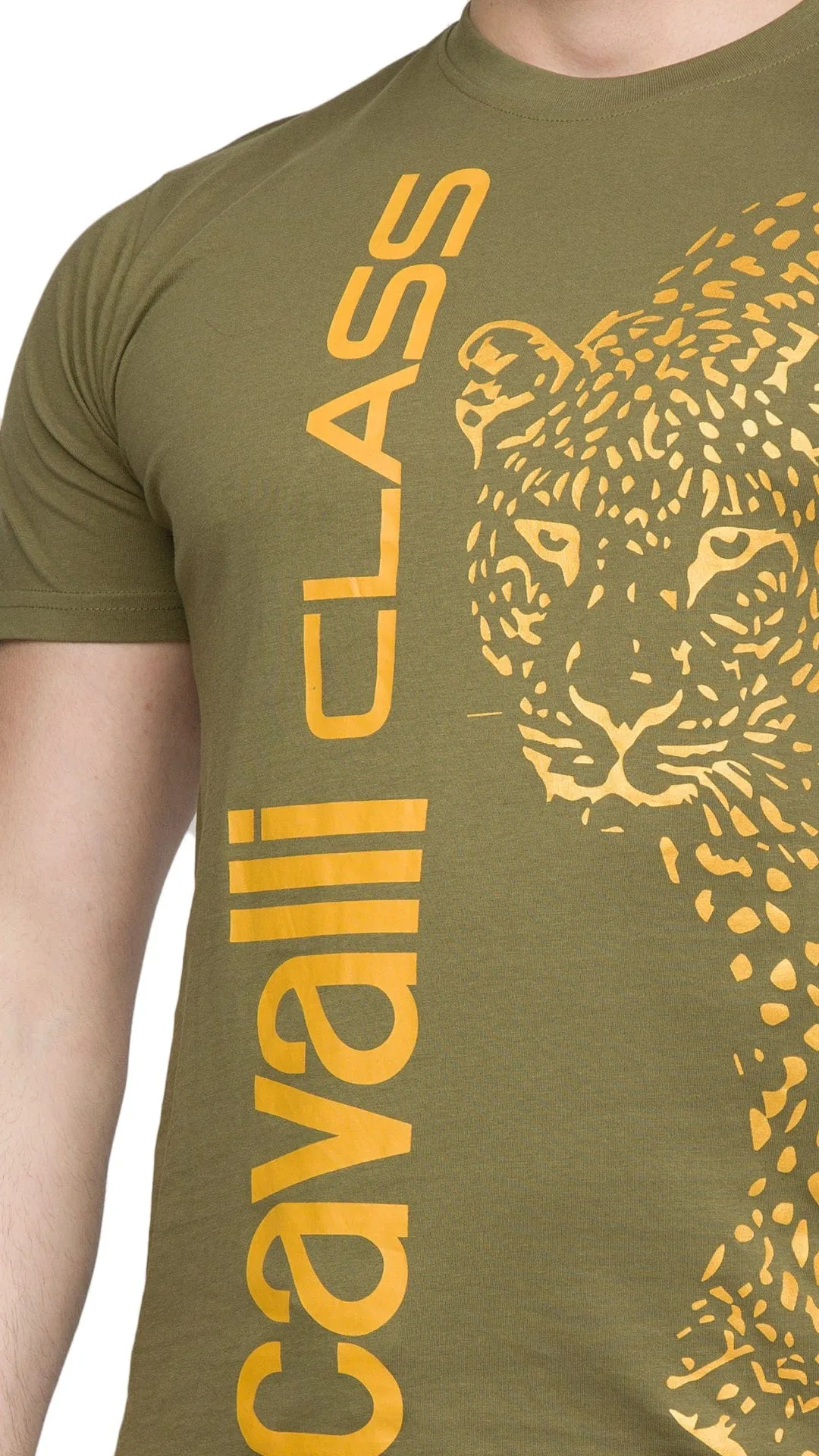 Cavalli Class  Signature Leopard Print Fashion T-Shirt-