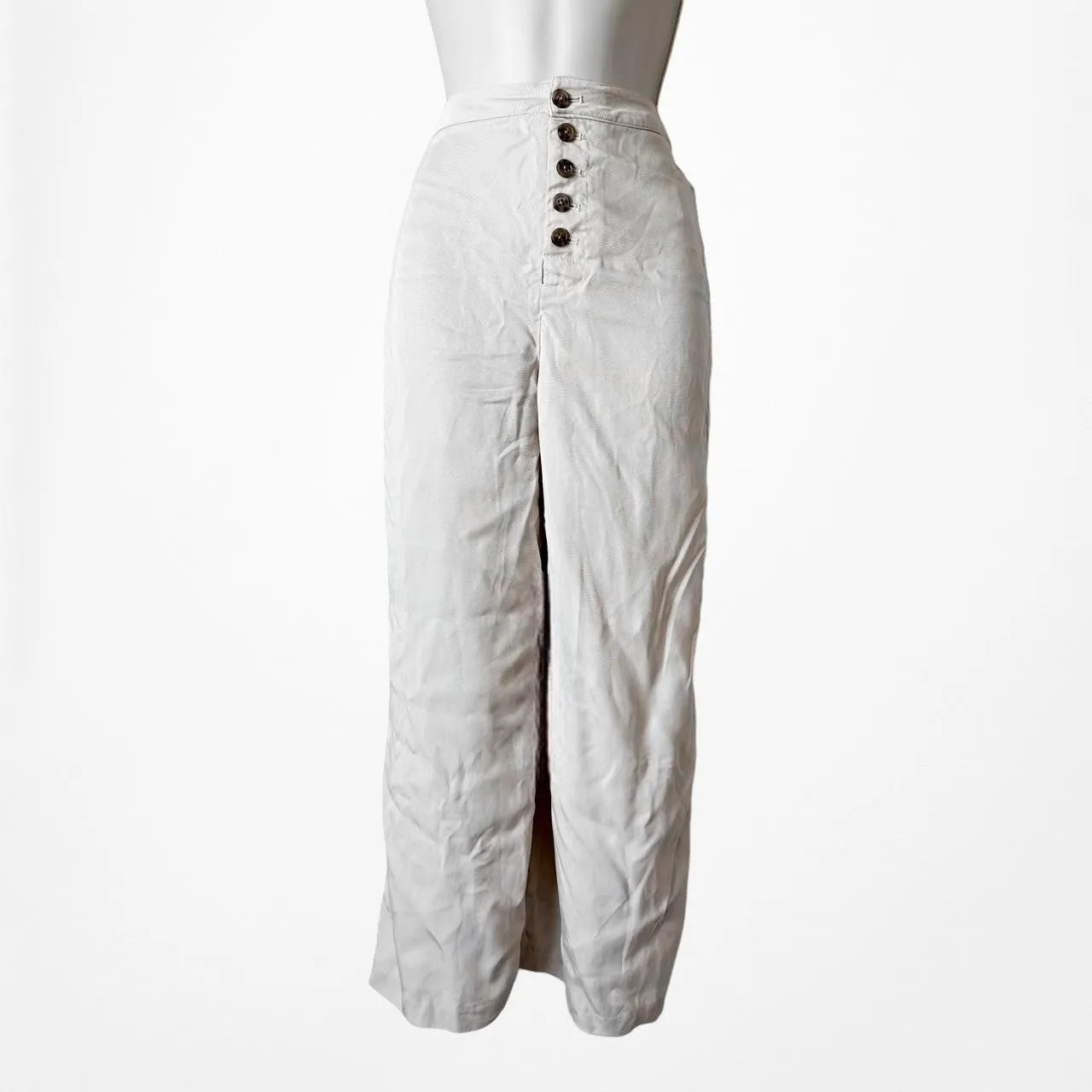 Cupcakes and Cashmere High Waisted Beige Cropped Culotte Pants Size XS/S