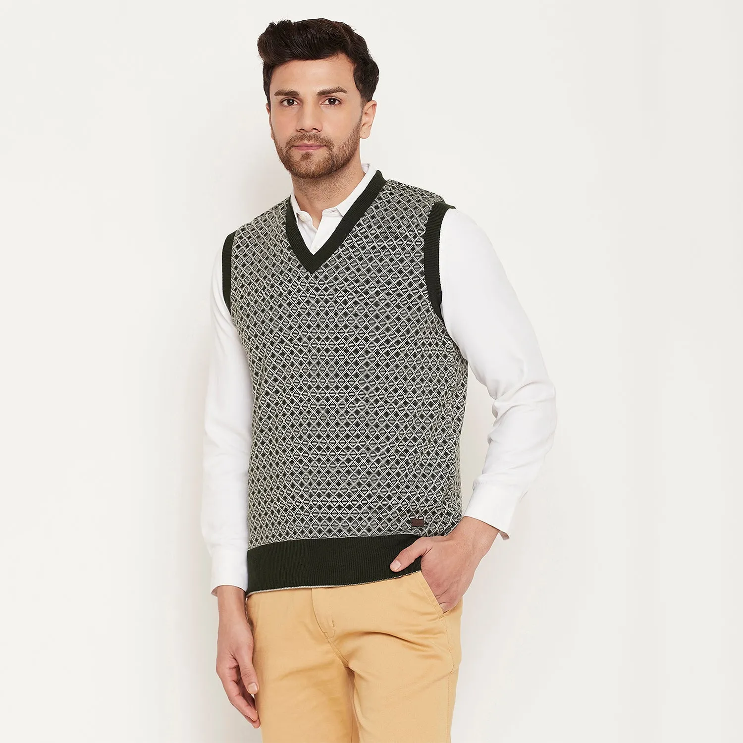 Duke Stardust Men Sleeveless V Neck Reversible Sweater (SDS2175)