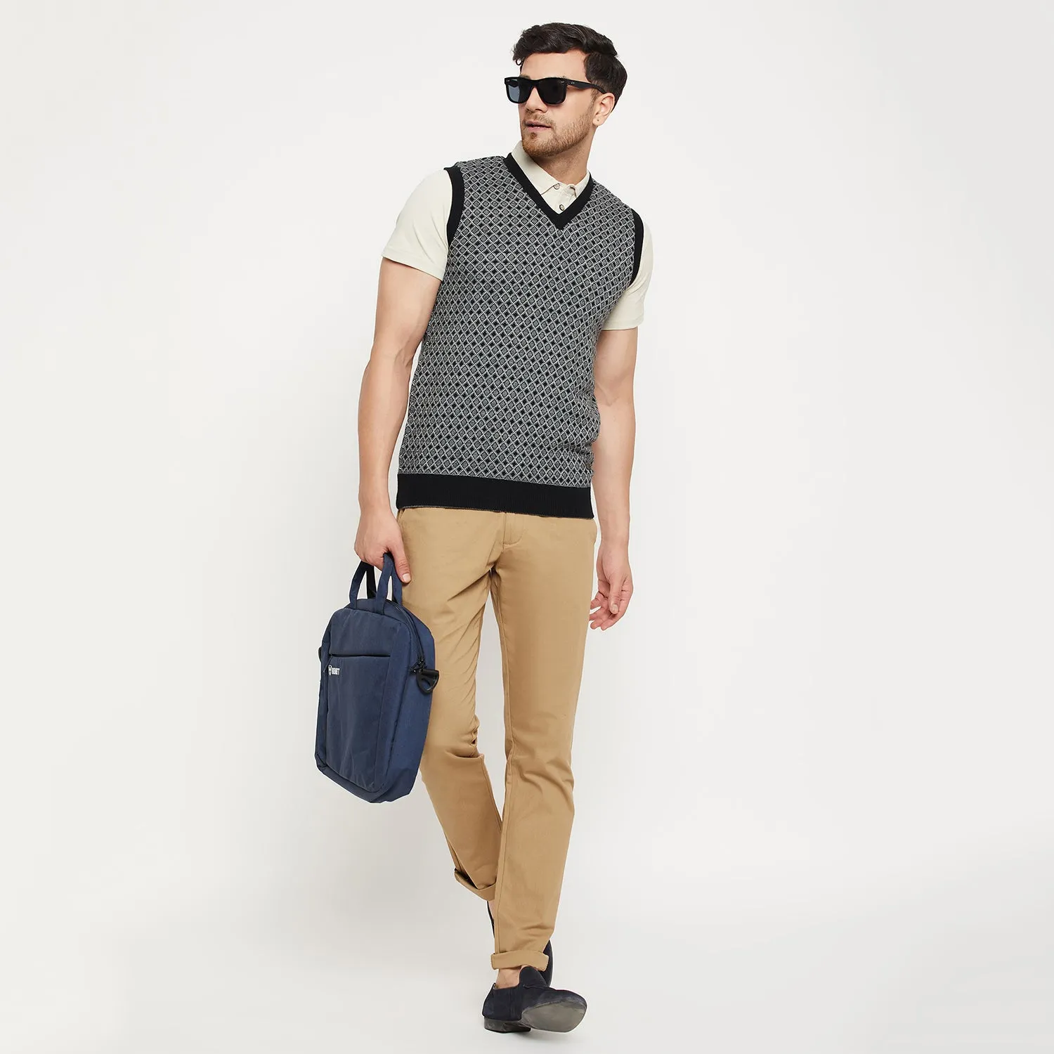 Duke Stardust Men Sleeveless V Neck Reversible Sweater (SDS2175)