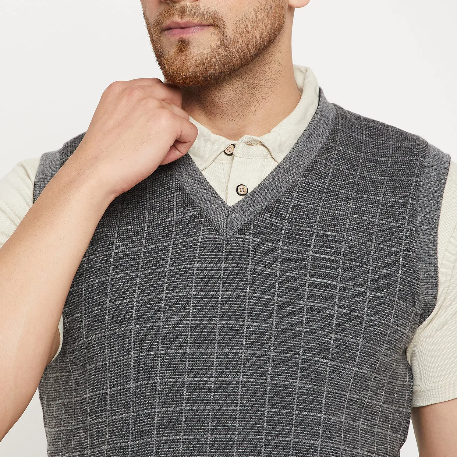Duke Stardust Men Sleeveless V Neck Reversible Sweater (SDS2175)