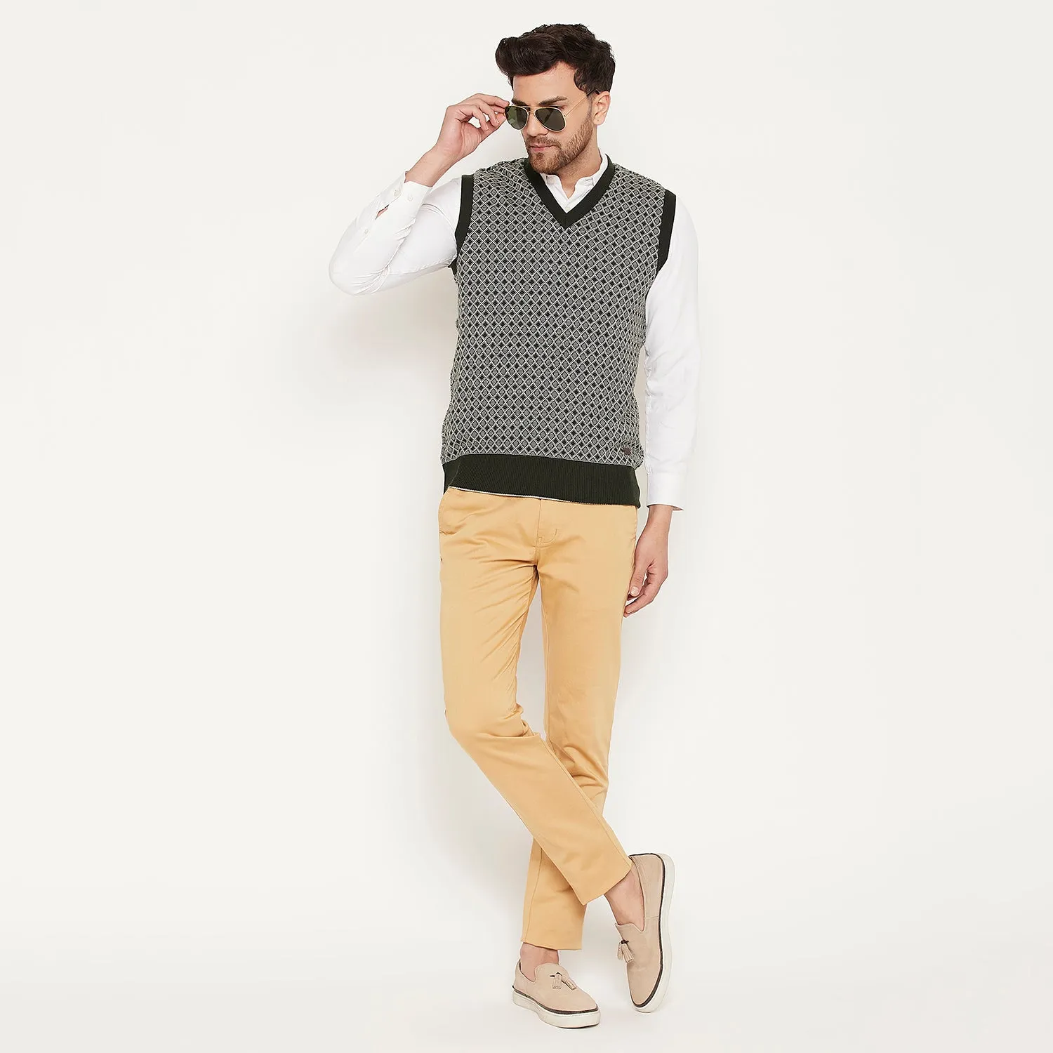 Duke Stardust Men Sleeveless V Neck Reversible Sweater (SDS2175)