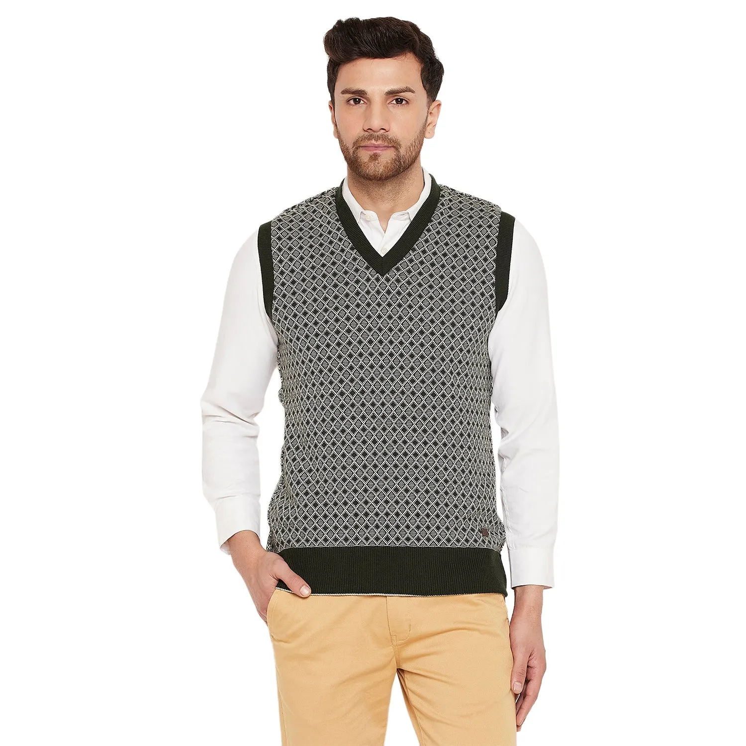 Duke Stardust Men Sleeveless V Neck Reversible Sweater (SDS2175)