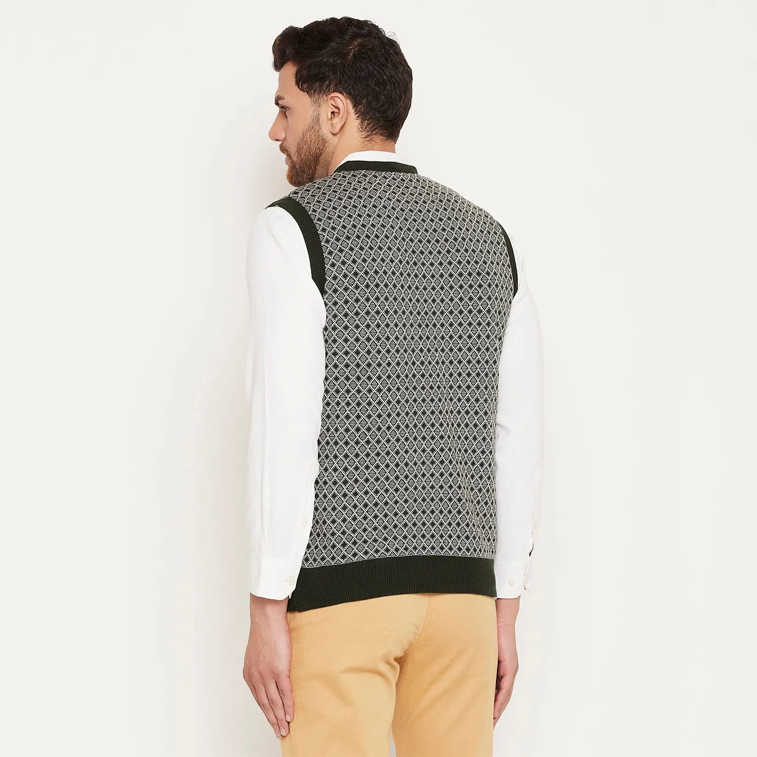 Duke Stardust Men Sleeveless V Neck Reversible Sweater (SDS2175)