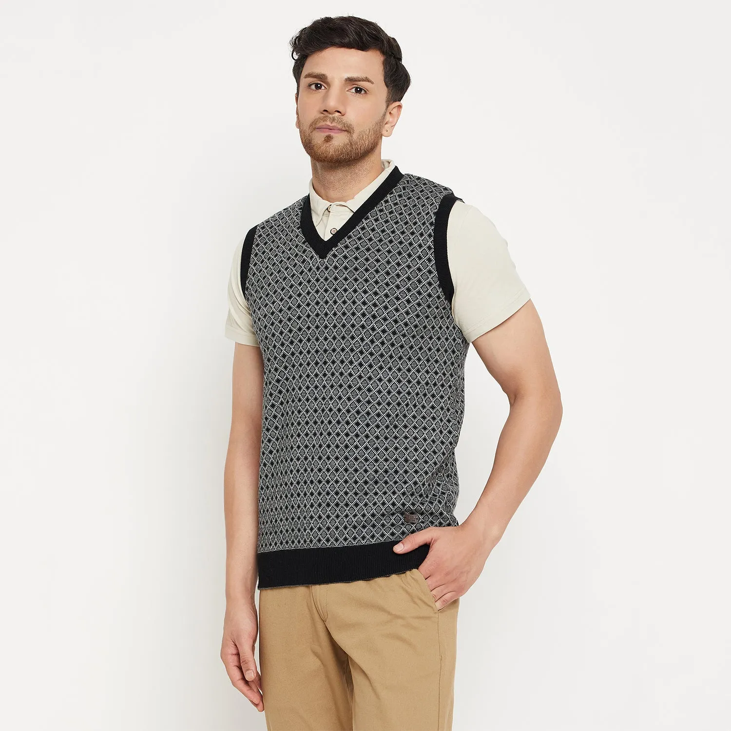 Duke Stardust Men Sleeveless V Neck Reversible Sweater (SDS2175)