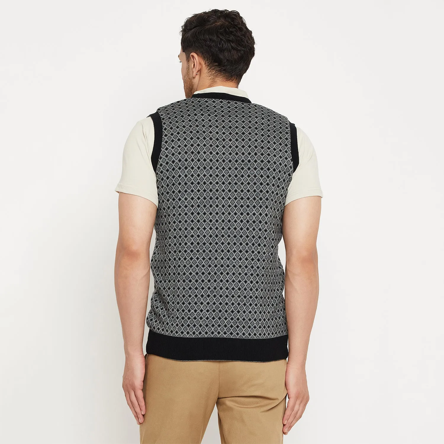 Duke Stardust Men Sleeveless V Neck Reversible Sweater (SDS2175)