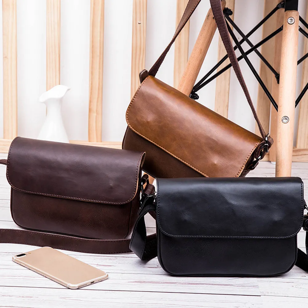 Fashion Leather Shoulder Bag Crossbody Bags Street Style Shoulder Bag Messenger Bag Small Flap Bag Handbag  For Men