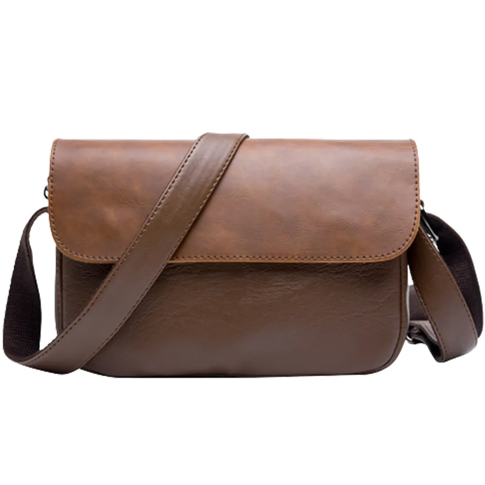 Fashion Leather Shoulder Bag Crossbody Bags Street Style Shoulder Bag Messenger Bag Small Flap Bag Handbag  For Men