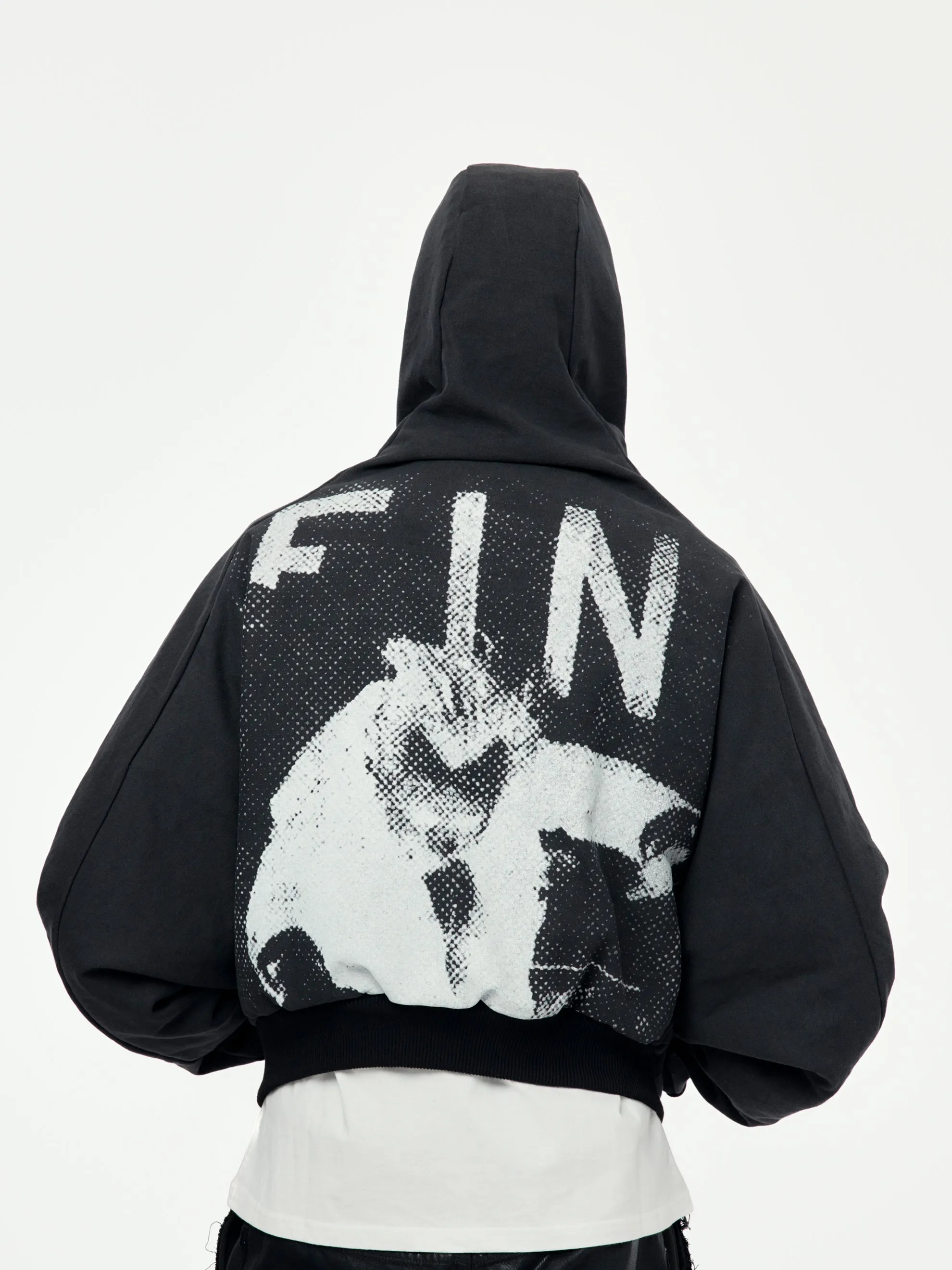 HOODED BANSHEE BOMBER (Black)