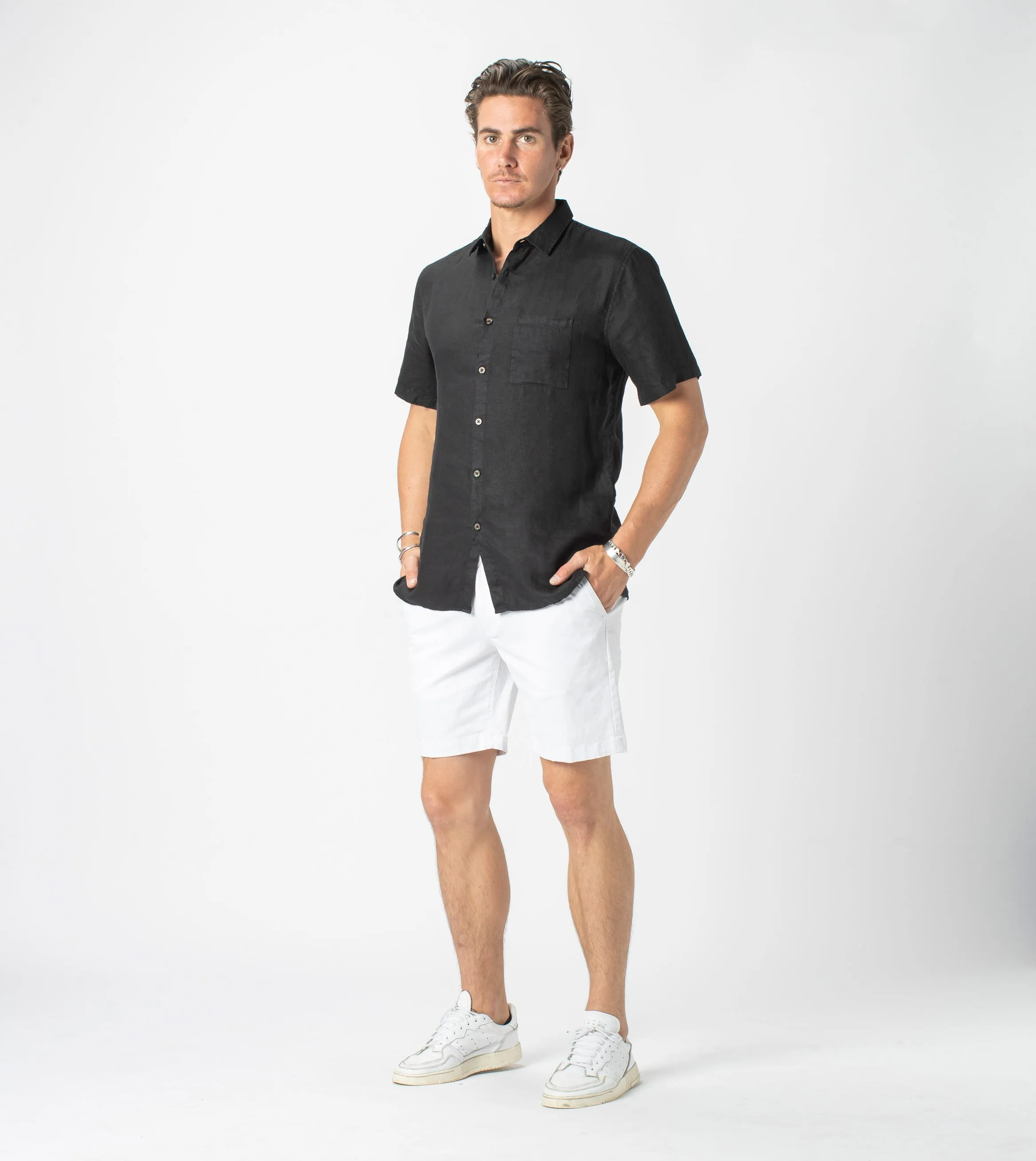 Linen SS Shirt Black