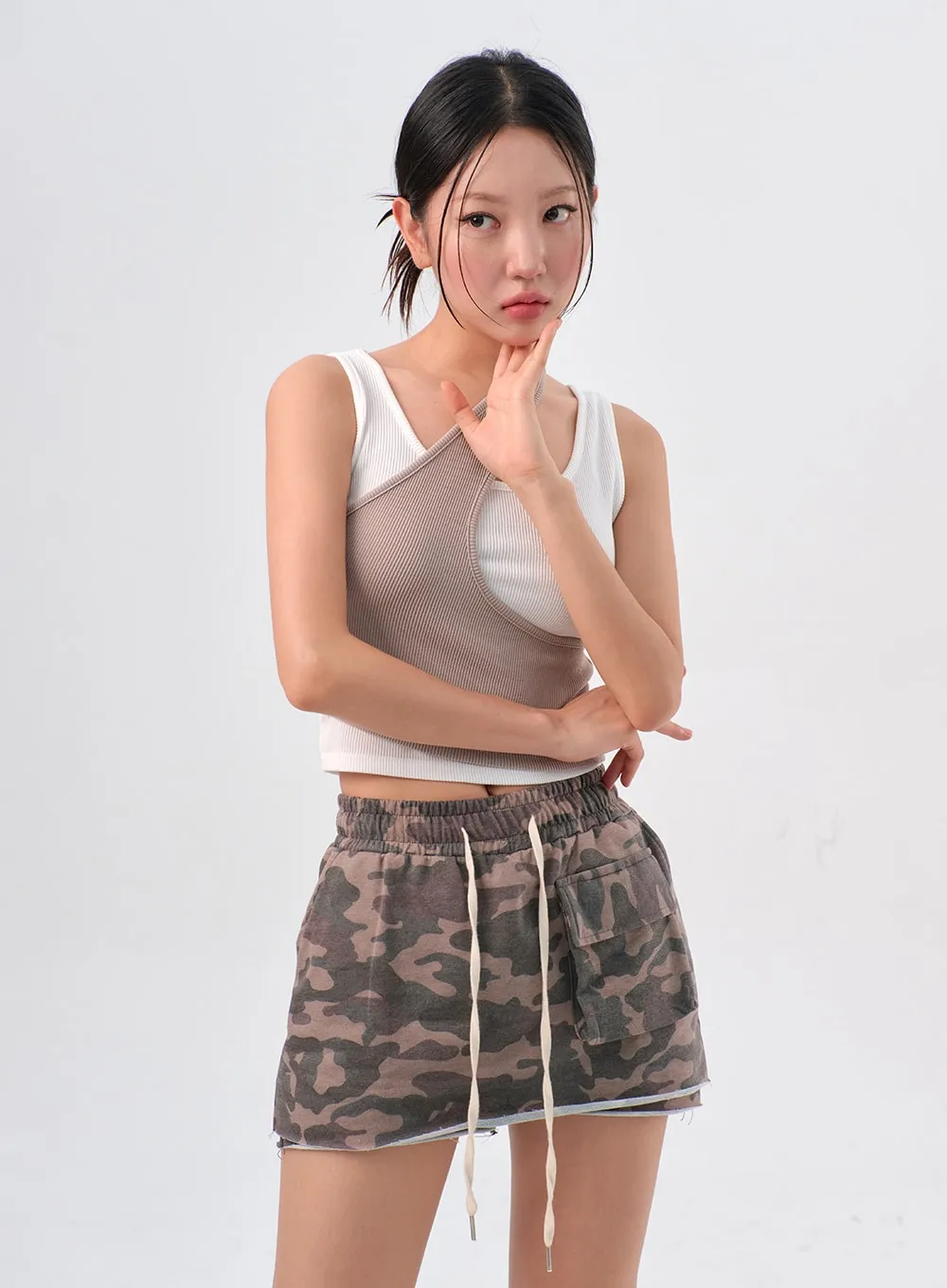 Military Print Skort IL310