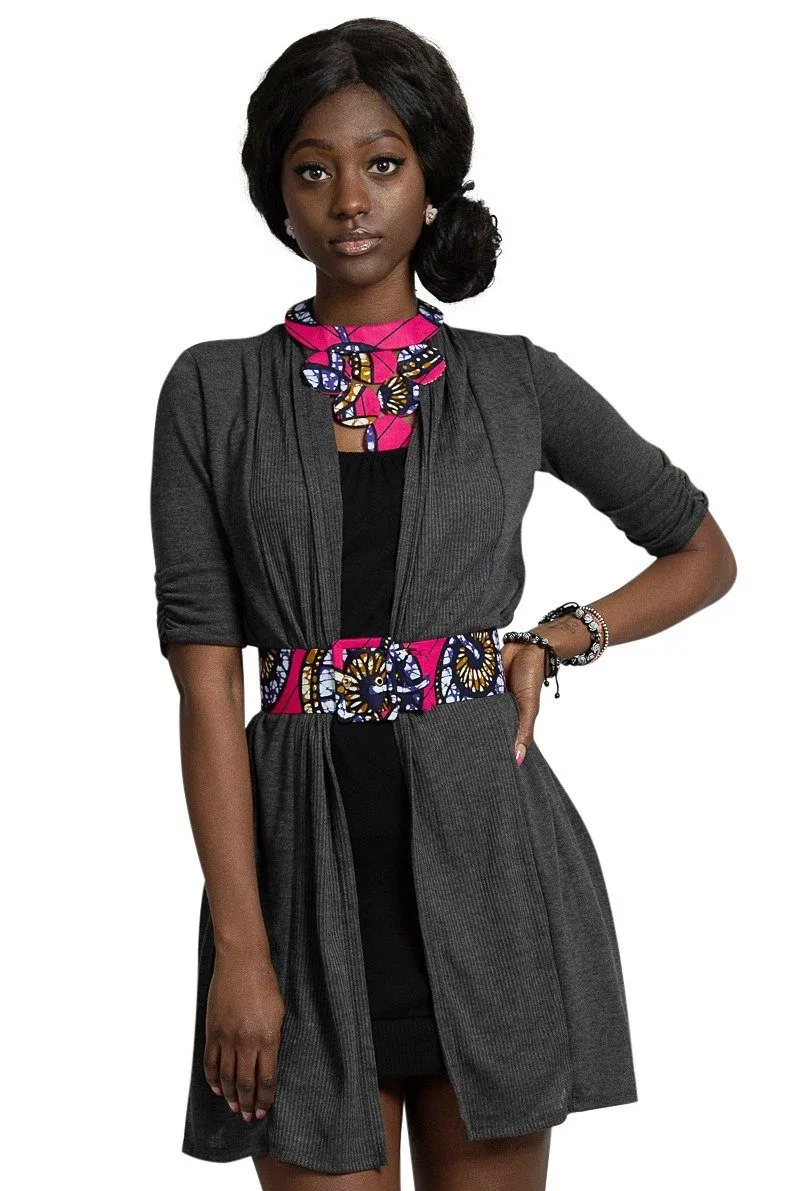Nala African Print Necklace ( Pink)
