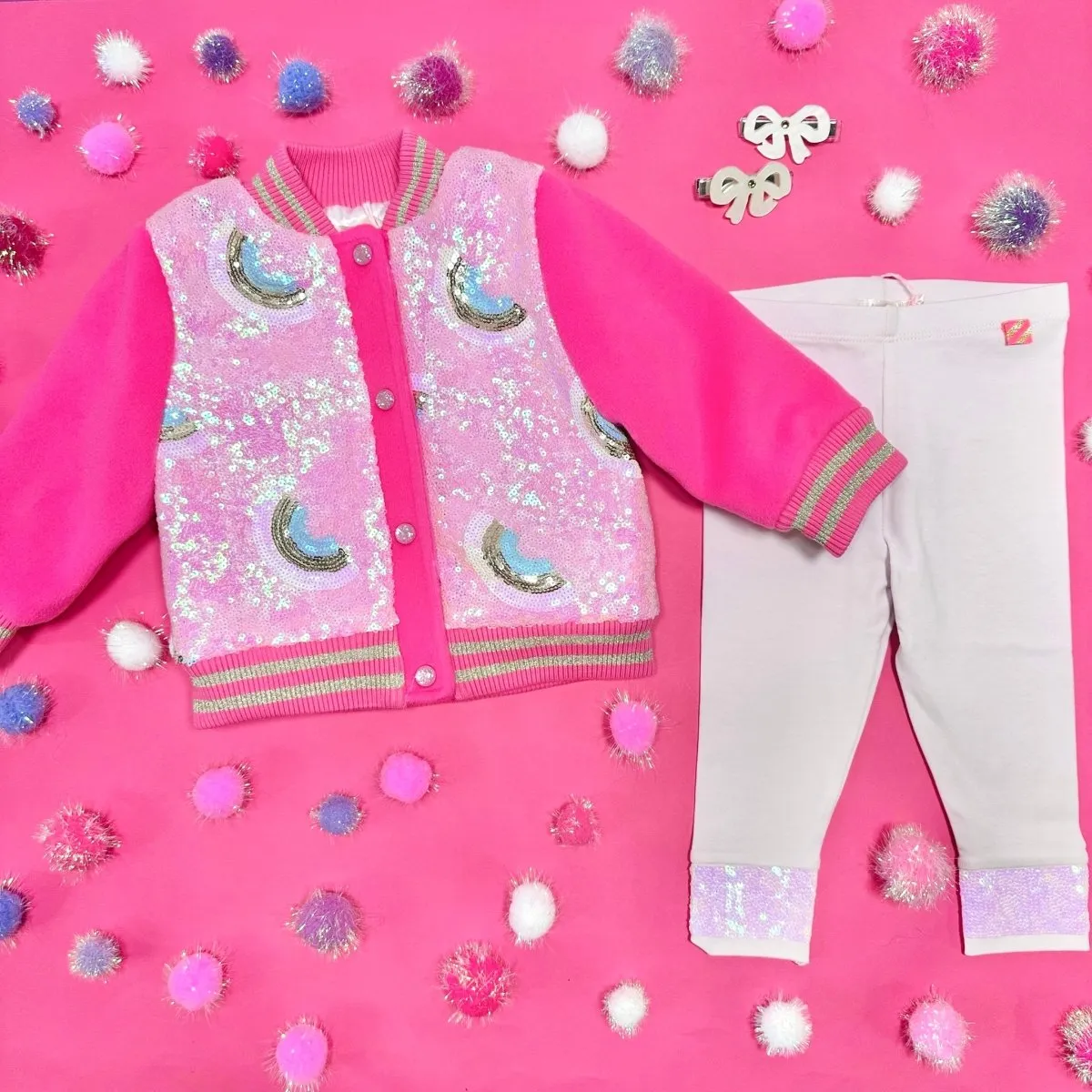 SEQUIN RAINBOW BOMBER JACKET